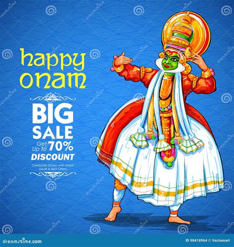 Kathakali Dancer On Advertisement And Promotion Background For Happy