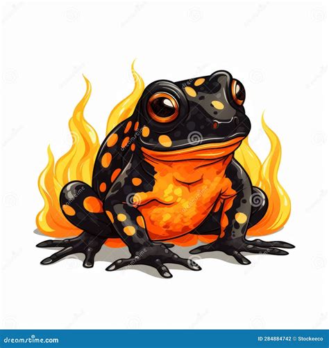 Simple Fire Bellied Toad Clip Art With White Margins Stock Illustration