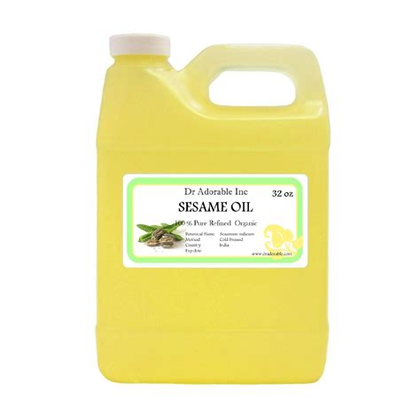 Sesame Seed Oil Refined Organic Pure By Dr Adorable 32 Oz 1 Quart Beauty