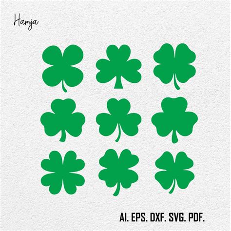 Shamrock Svg Clover Leaf Svg Trefoil Svg Saint Patricks Day Svg