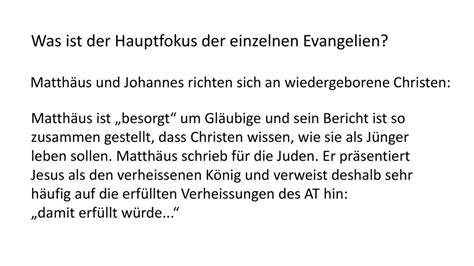 Einführung in Evangelien ppt herunterladen