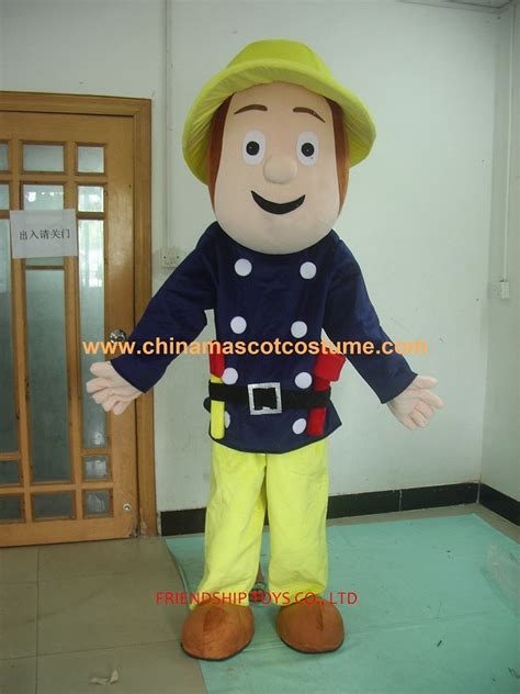 Fireman Sam character costume, Fireman mascot costume