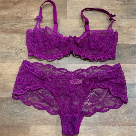 Agent Provocateur Purple Lace Love Demi Bra And Panty S Gem