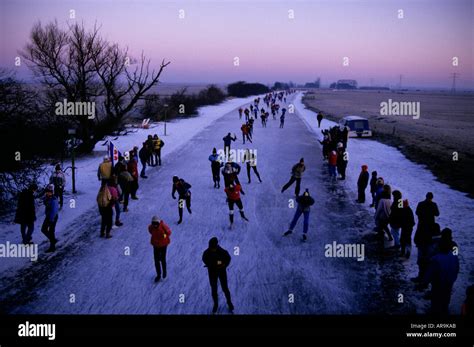 The Elfstedentocht 200 Kilometer Kilometre Ice Skating Race Along The