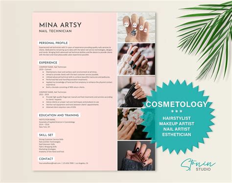 Nail Technician Resume Template Esthetician Resume Modern Resume