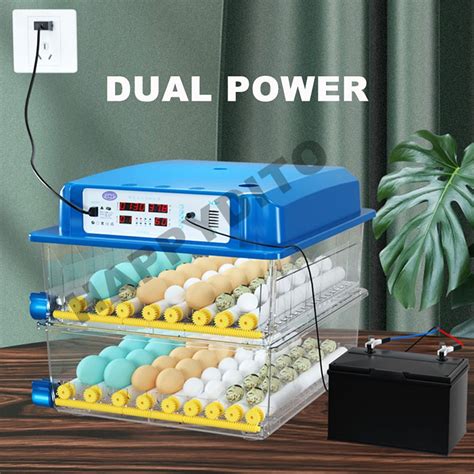 Dual Power Incubator 120 Eggs Digital Automatic Chicken Duck Hatcher