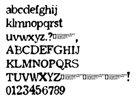 Old newspaper type font free download 273 truetype .ttf opentype .otf files