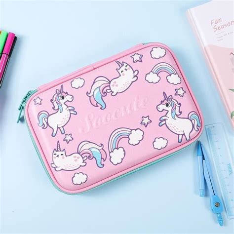 Trousse Scolaire Bo Te Crayons Licorne Grande Capacit Trousse