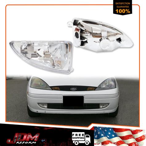 For Ford Focus Clear Chrome Front Bumper Fog Driving Lights