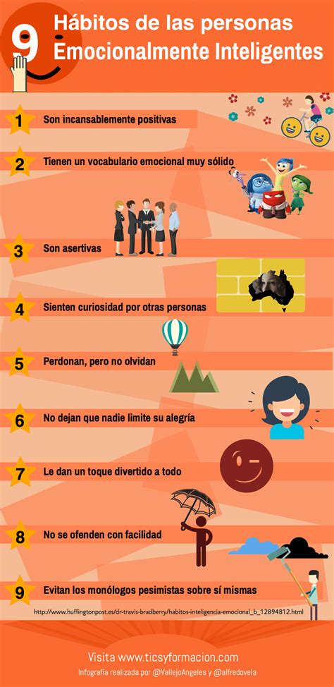 9 Hábitos De Las Personas Emocionalmente Inteligentes Infografia Infographic Tics Y Formación