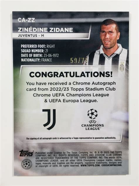 Yahoo オークション 75枚限定 ジダン Zinedine Zidane 2023 Topps T