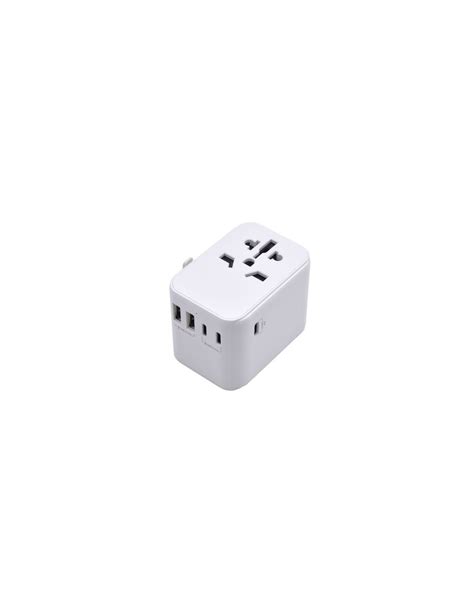 Adaptador Ewent Universal Multi Enchufe X Usb X Usb C White