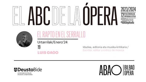 Ciclo De Conferencias El Abc De La Opera El Rapto En El Serrallo