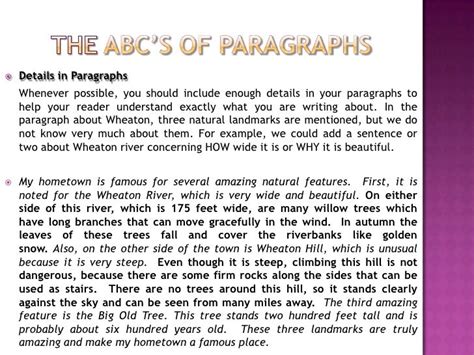 Paragraph Writing The Abcs Of Paragraphs