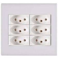 Espelhos De Tomadas Tramontina - Placa Espelho 4x4 com 6 tomadas 20a Modelo Liz Tramontina - Tomadas e ...