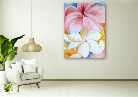 O Keeffe Hibiscus With Plumeria Georgia O Keeffe Poster Home