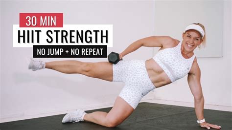 30 MIN HIIT Strength With Weights No Jump No Repeat Leg Ab Focus