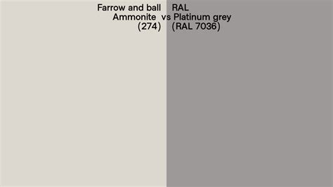 Farrow And Ball Ammonite 274 Vs Ral Platinum Grey Ral 7036 Side By