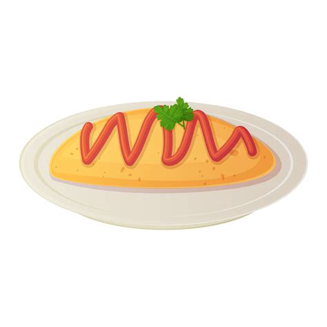 Plato De Omurice De Tortilla Japonesa Ilustraci N De Comida Asi Tica