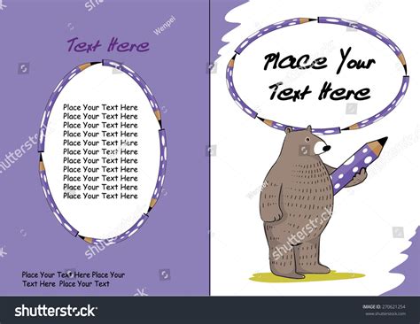 Kids Book Cover Design Bear Stock Vector (Royalty Free) 270621254