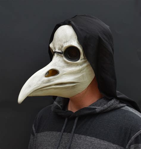 Plague Doctor Halloween Mask Bird Beak Dr Scary Crow White Etsy