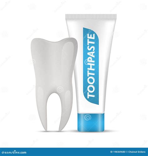 Tooth And Toothpaste Isolated On White Background Whitening Toothpaste