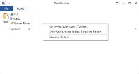 Quick Access Toolbar In Wpf Ribbon Control Syncfusion