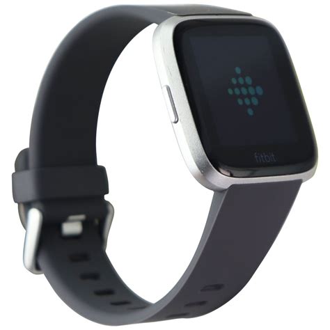 Restored Fitbit Versa St Gen Smart Watch Silver Aluminum Gray Band