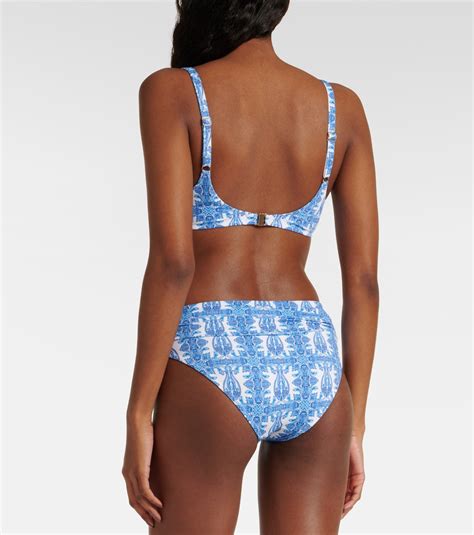 Printed Bel Air Bikini Bottoms In Blue Melissa Odabash Mytheresa