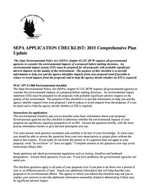 Fillable Online Sepa Application Checklist City Of Lake