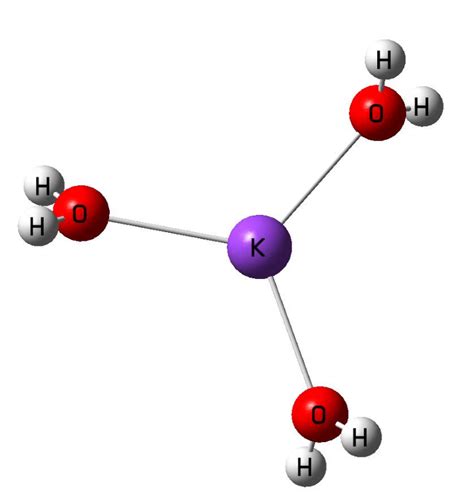 Three water molecules connected to K + ion. | Download Scientific Diagram