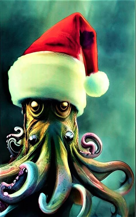 Octopi-Ana Gets into Holiday Spirit Digital Art by Vivian Aaron - Fine Art America