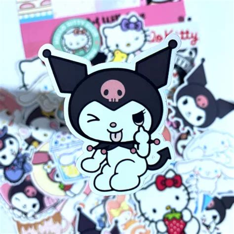 50 Sticker Hello Kitty Kuromi My Melody Cinnamoroll Regalo Meses Sin