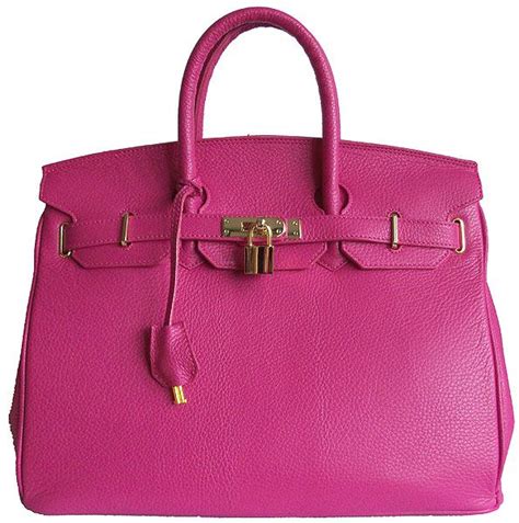 Carbotti Designer Style Bright Pink Leather Handbag With Images