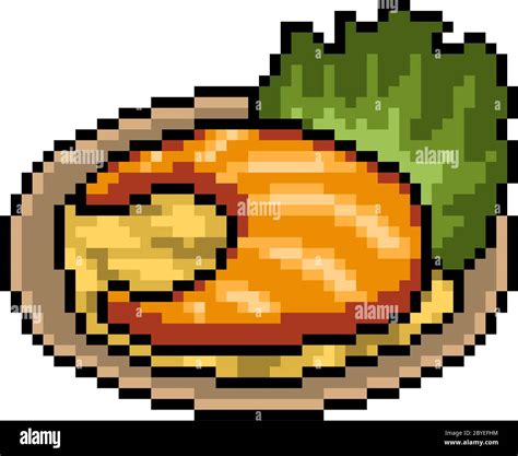 Vector Pixel Art Steak Isolated Stock Vector Image And Art Alamy