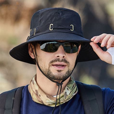 Chapéu de pescador chapéu de sol masculino verão ao ar livre de secagem