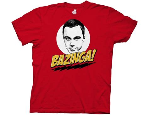 The Big Bang Theory Sheldon Cooper Bazinga Red Adult T Shirt