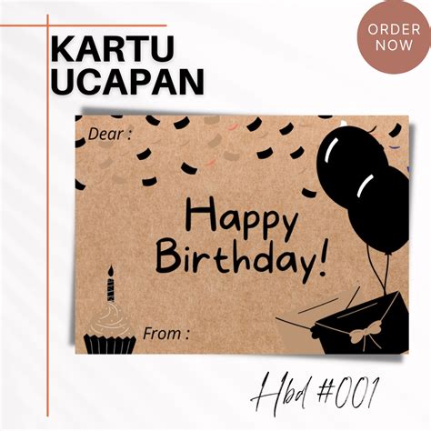 Jual 001 5x7cm Kartu Ucapan Happy Birthday Hbd Selamat Ulang Tahun Kertas Kraft Shopee Indonesia