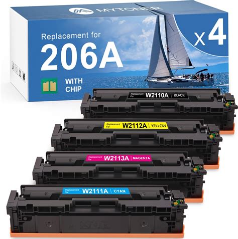 206a Toner Cartridges 4 Pack With Chip Works With Hp Color Pro Mfp M283fdw M283cdw