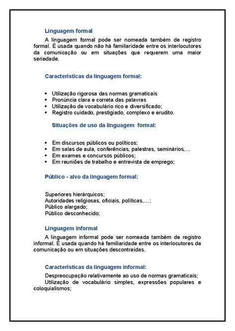 Linguagem Formal E Exemplos - Linguagem Formal e Informal: Características e Exemplos (06042021 ...