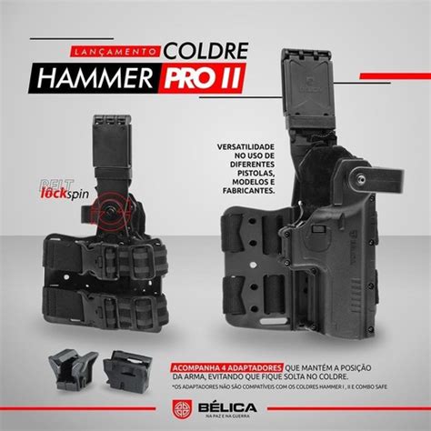 Coldre Pistola Hammer Pro 2 Perna Coxa Bélica C Adaptadores