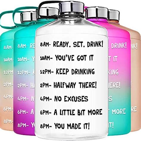 Hydromate Half Gallon Oz Motivational Water Bottle With Time Marker