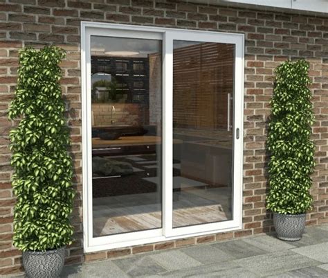 Pristine White Upvc Track Sliding Door For Home Exterior At