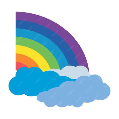 Icono De Arco Iris Y Nubes Temática De Estación Del Tiempo Y