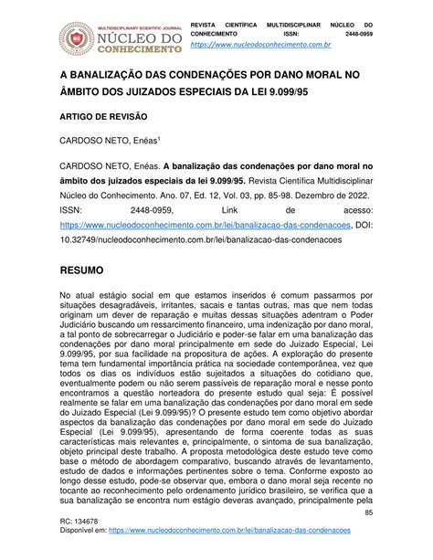 PDF A banalização das condenações por dano moral no âmbito dos