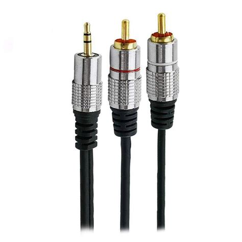 Cabo P2 Rca Fitz P2 Estereo X 2 Rca Macho Plug Metal 10 Metros