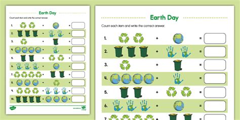 Earth Day Simple Addition Activity Teacher Made Twinkl Worksheets