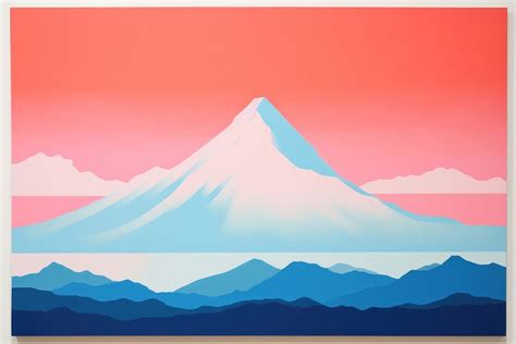 Fuji mountain landscape painting nature. | Free Photo Illustration ...