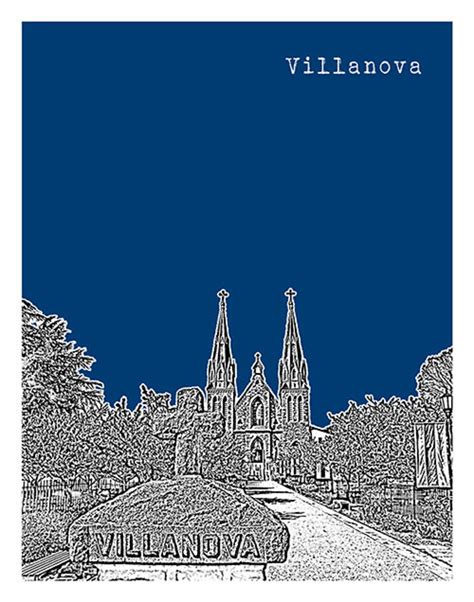 Villanova PA Poster Print Art Pennsylvania Skyline Item T2553 - Etsy