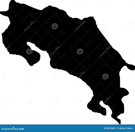 Vector Map Of Costa Rica Stock Vector Illustration Of Symbolic